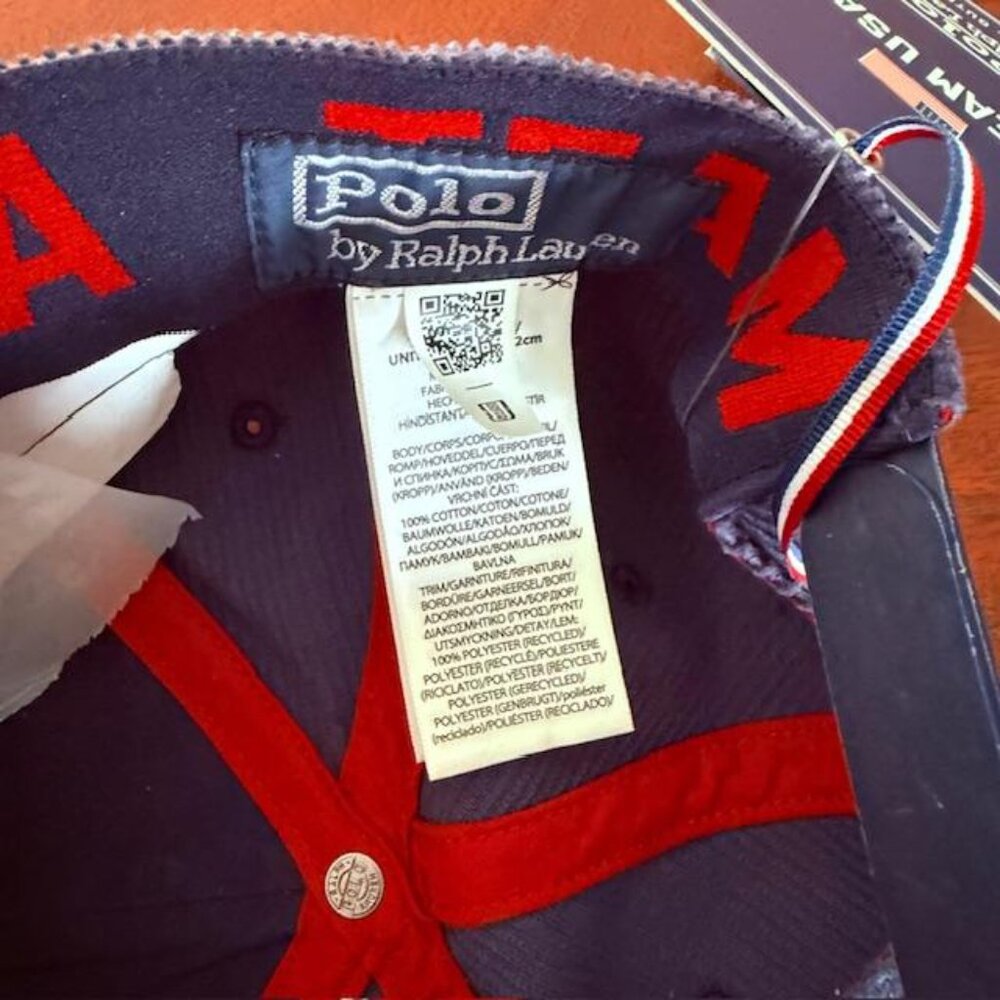Polo Ralph Lauren Team USA 2026 Olympics Courduroy Cap Hat with Enamel Pins NWT - Picture 9 of 13